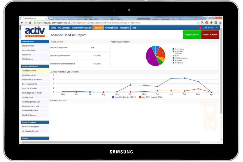 screenshot of Activ Absence
